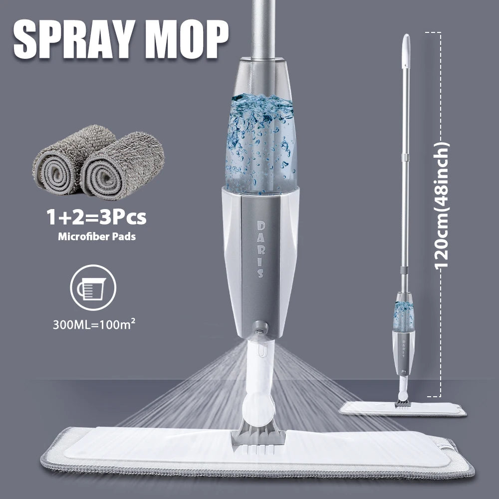 Spray Floor Mop with Microfiber Pads