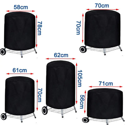 Round Black Outdoor Grill Cover