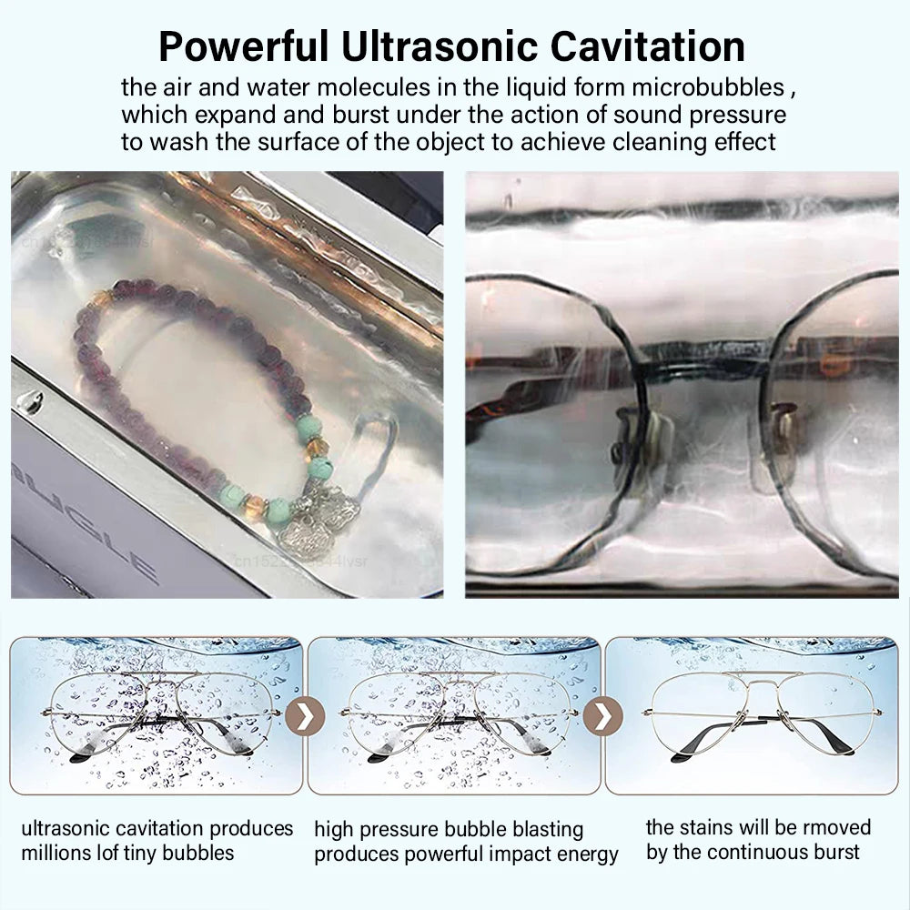 Ultrasonic Glasses Jewelry Cleaner 500ML