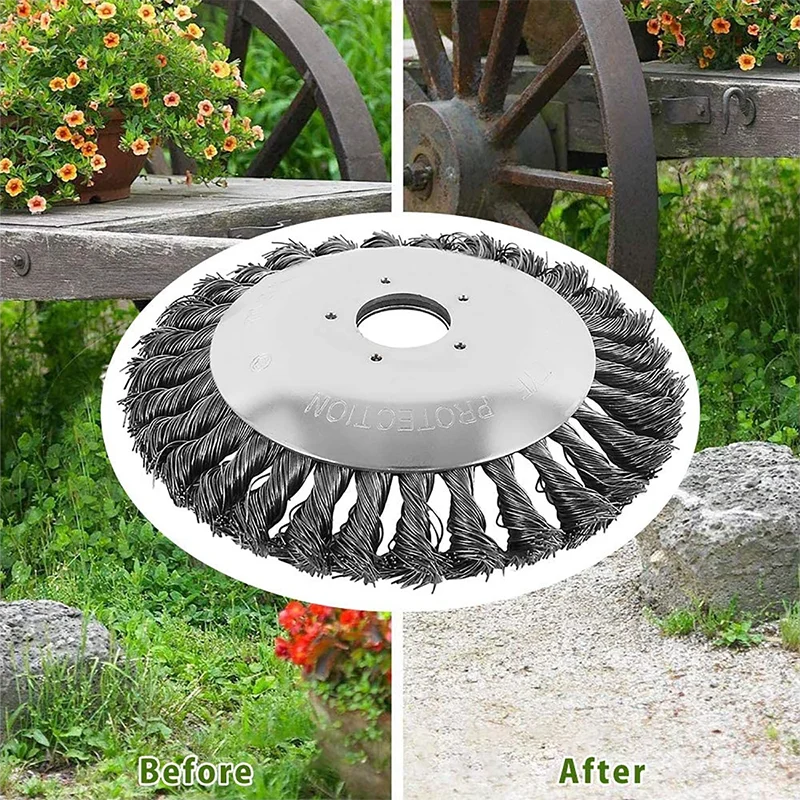 Wire Brush Trimmer with Lawnmower Blade