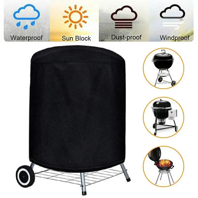 Round Black Outdoor Grill Cover