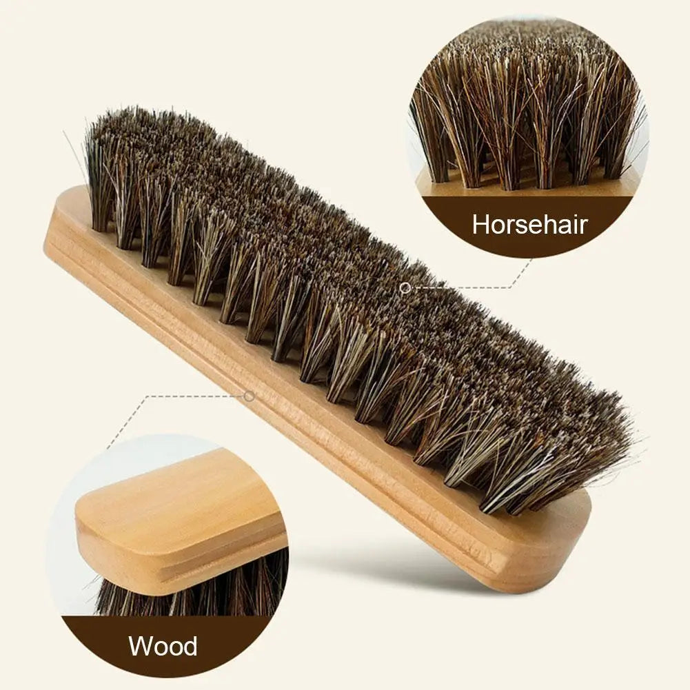 Soft Horsehair Leather Cleaning Brush