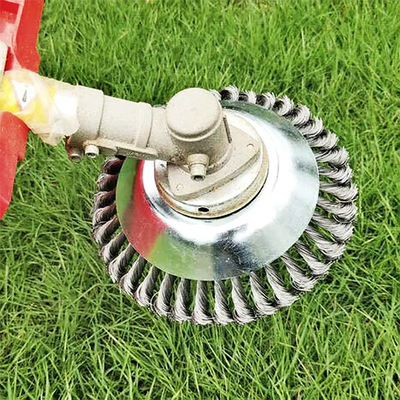 Wire Brush Trimmer with Lawnmower Blade